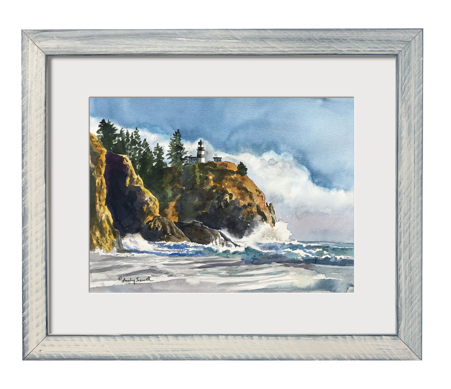 "The Light at Cape Disappointment" Original Watercolor 12x16 or signed edition Giclee Reprod. of the Lighthouse at Cape Disappointment.