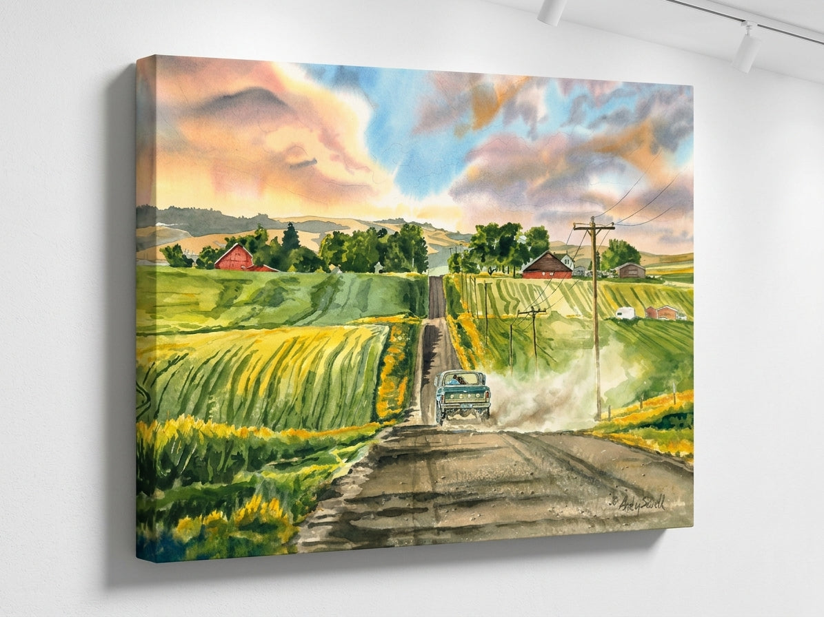"Country Road Ford" - an Original 18x24 Watercolor or signed print.