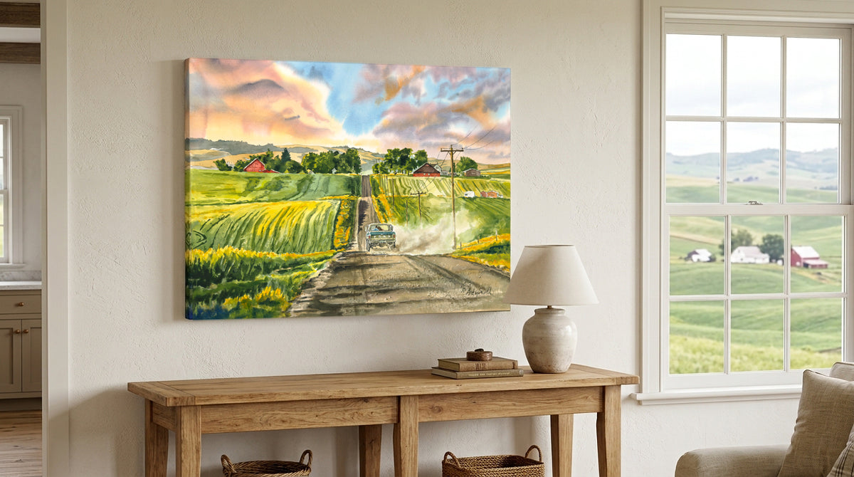 "Country Road Ford" - an Original 18x24 Watercolor or signed print.