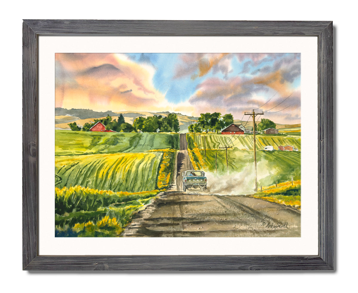 "Country Road Ford" - an Original 18x24 Watercolor or signed print.