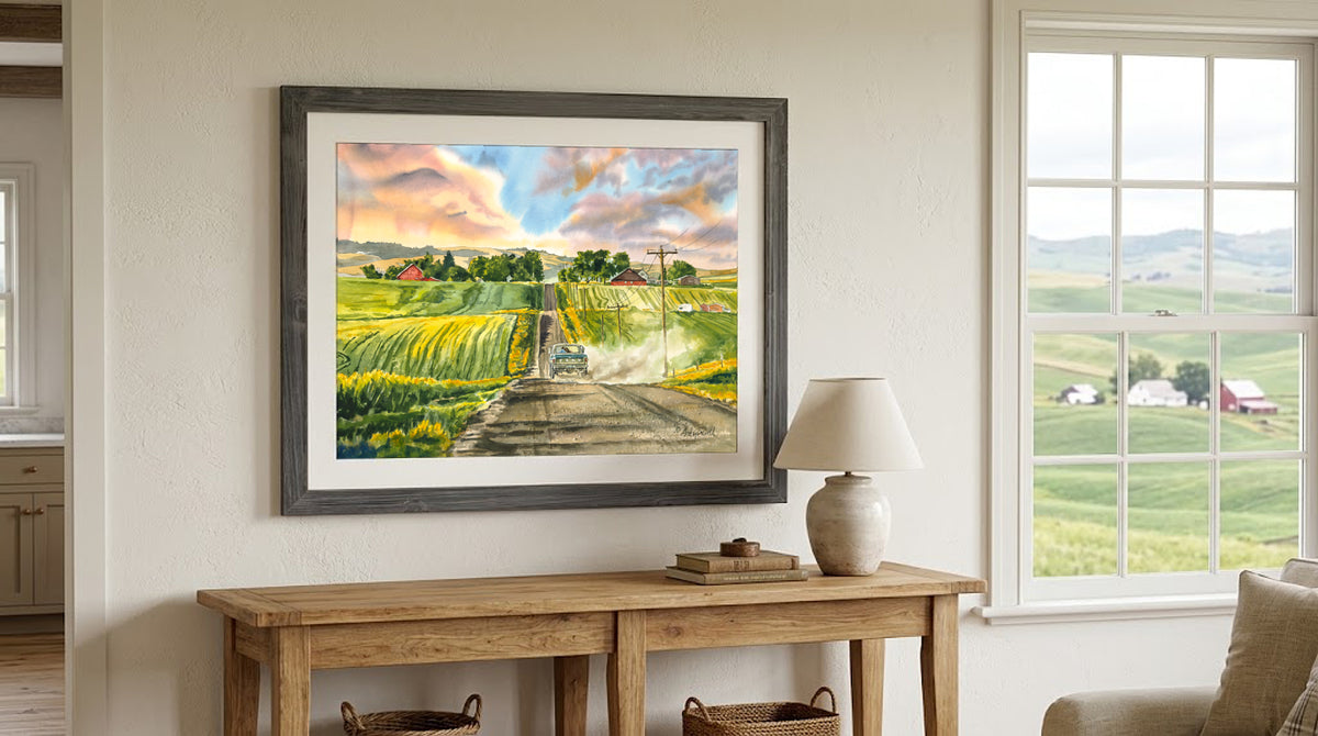 "Country Road Ford" - an Original 18x24 Watercolor or signed print.