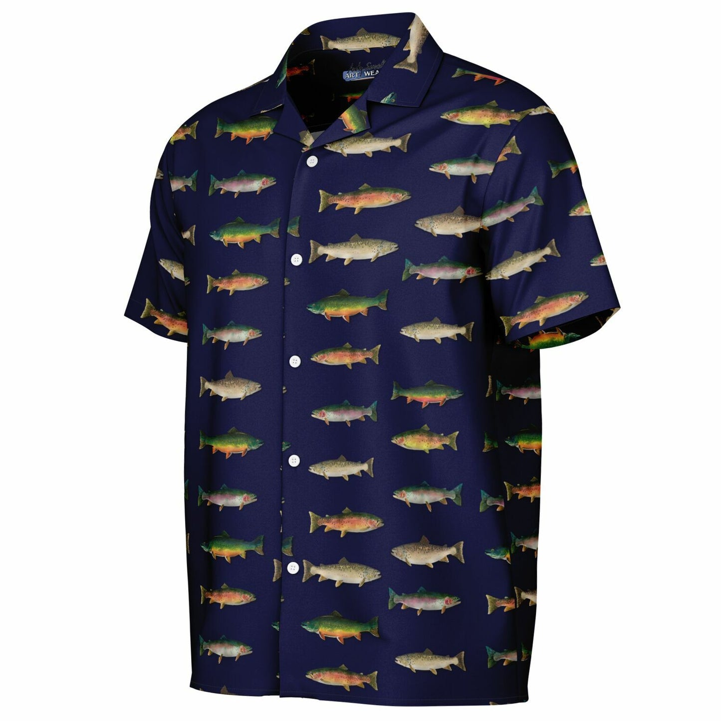 "Grand Slam of Trout" Navy Hawaiian shirt