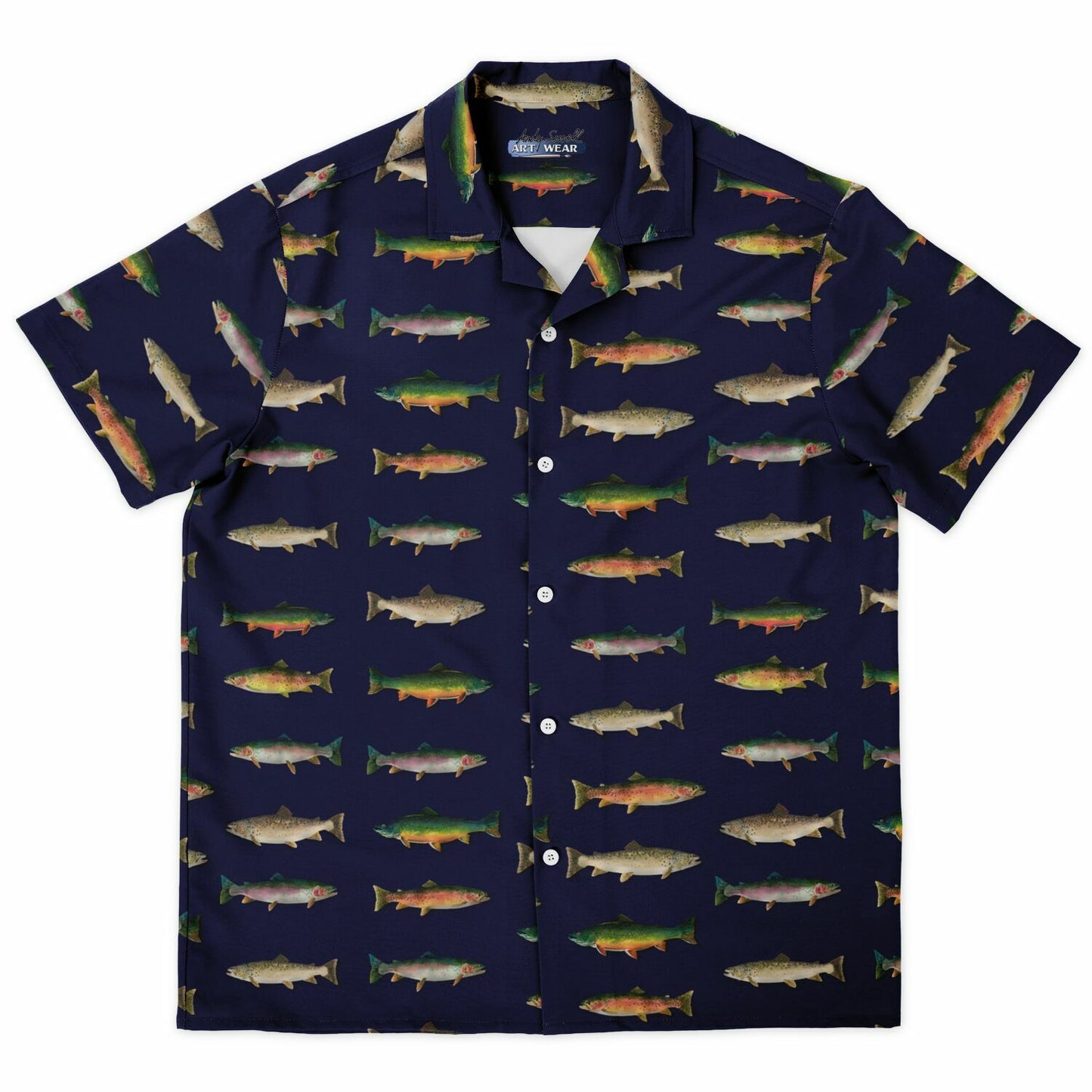 "Grand Slam of Trout" Navy Hawaiian shirt