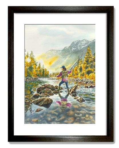 "Her Final Evening Cast" 12x17 Original Watercolor