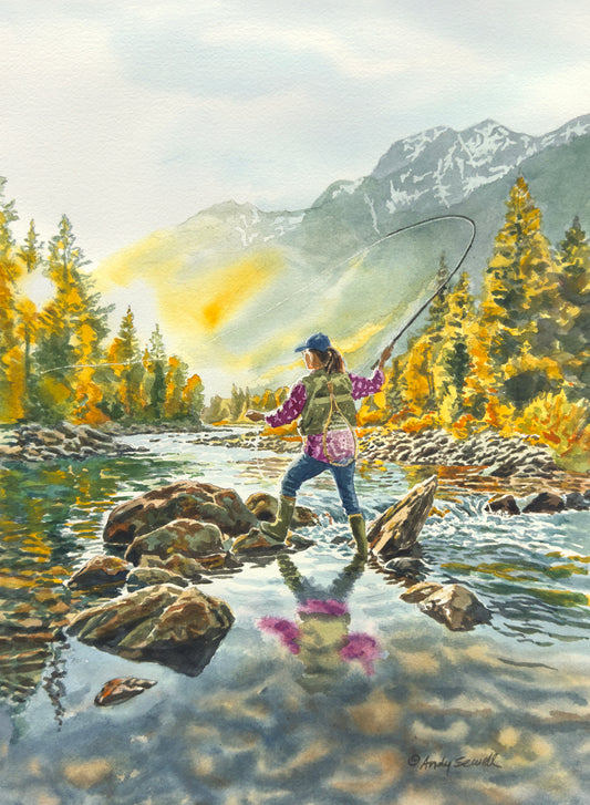 "Her Final Evening Cast" 12x17 Original Watercolor