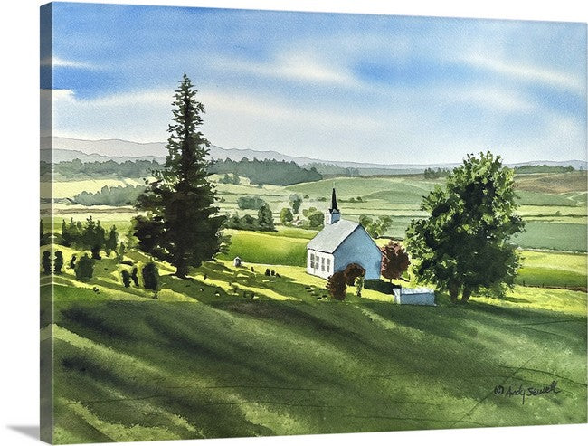 "Freeze Church Palouse View" 12x16 Original watercolor, or signed Giclee Reprod.