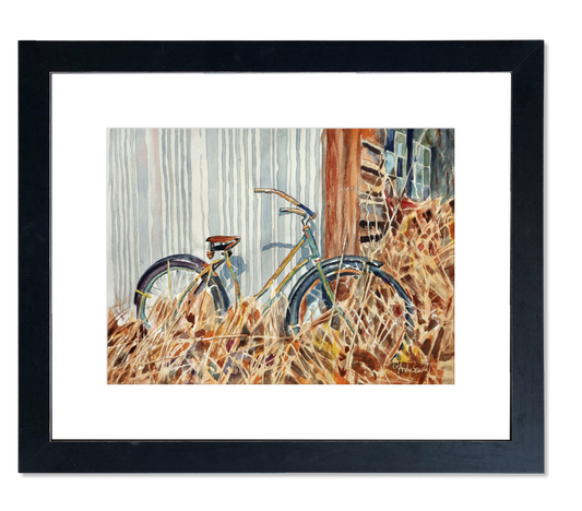 "Grammys Wheels"  - an original watercolor or print of old vintage bike