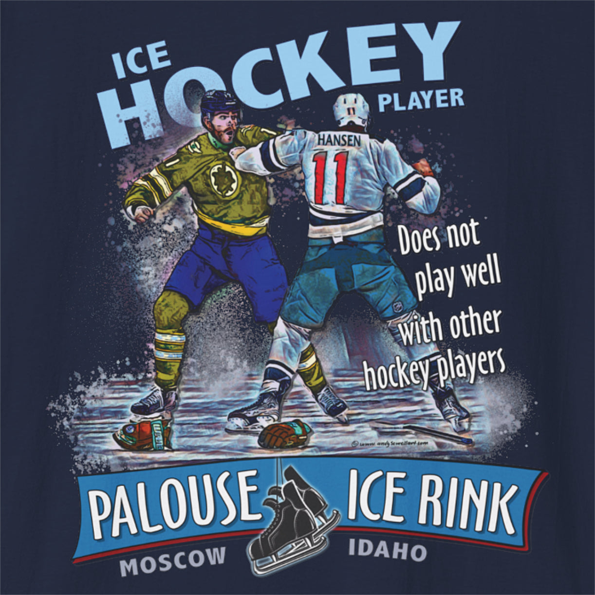 "Hockey Players Playing Well" T-Shirt - 100% ring-spun soft cotton