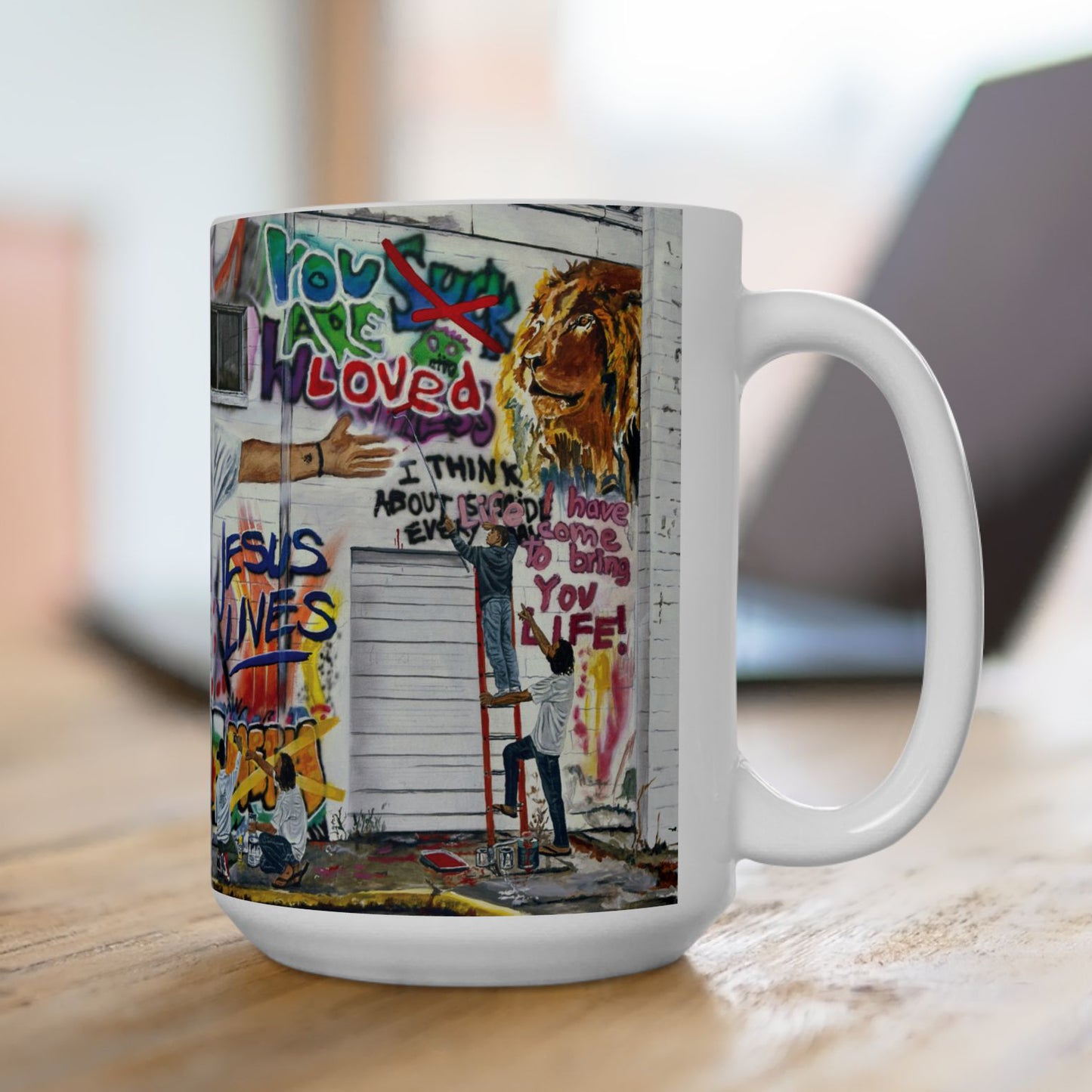 Inspirational Jesus Graffiti Mug (15 oz)