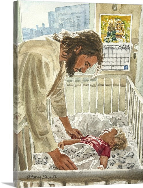 "Jesus in the ICU" - 10x14 watercolor giclee prints of Jesus with the Baby.