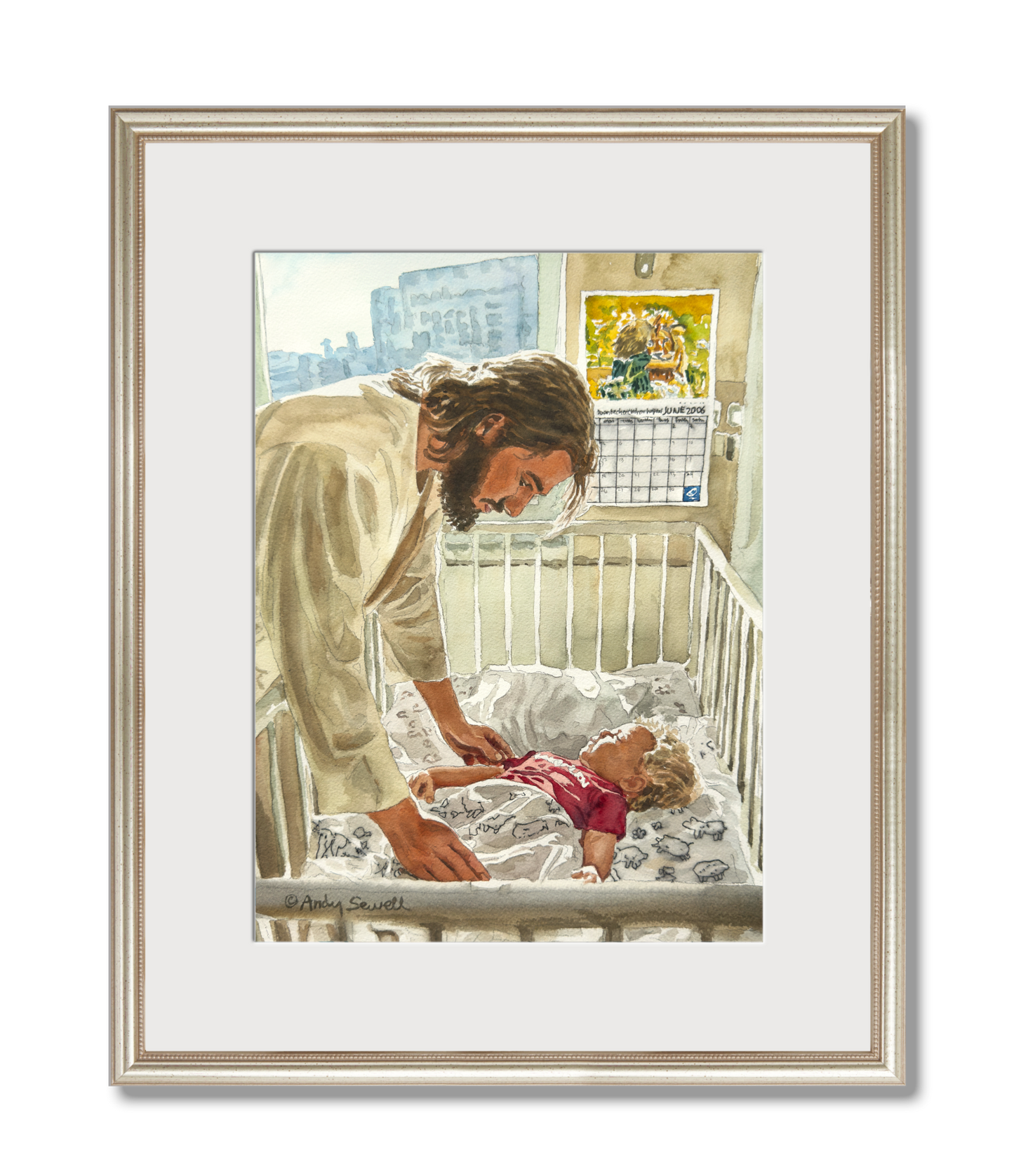 "Jesus in the ICU" - 10x14 watercolor giclee prints of Jesus with the Baby.