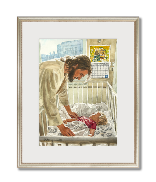 "Jesus in the ICU" - 10x14 watercolor giclee prints of Jesus with the Baby.