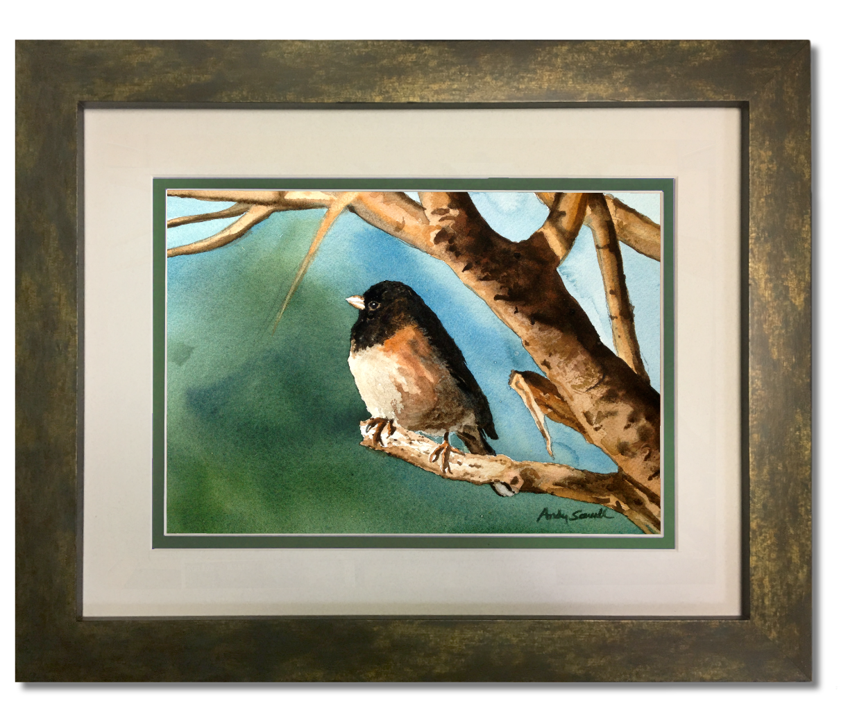"J is for Junco" Original 8x12 or framed 11x14 watercolor or giclee print