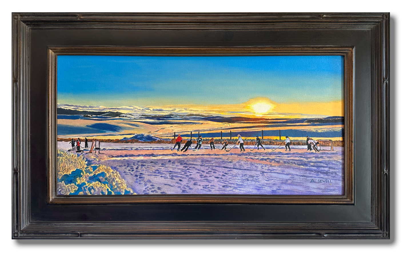 "Palouse Country Pond Hockey” - Giclée art prints from oil painting.