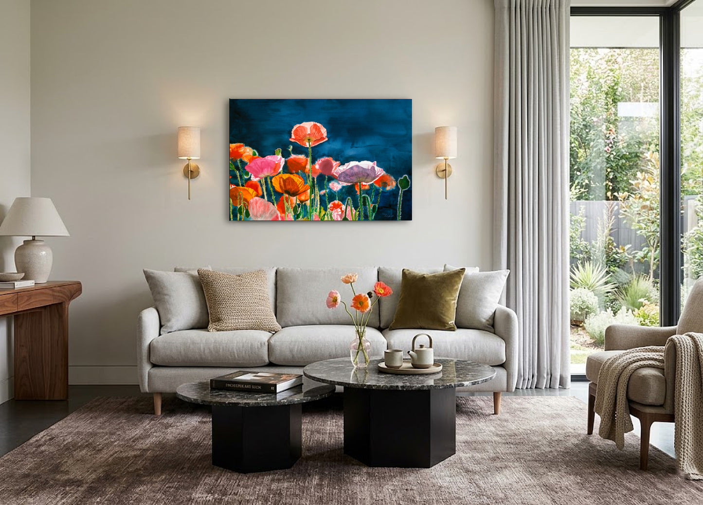 "Poppy Morning" - 24x36" Ltd.  Edition, Giclée of Poppies from Original Watercolor by Andy Sewell