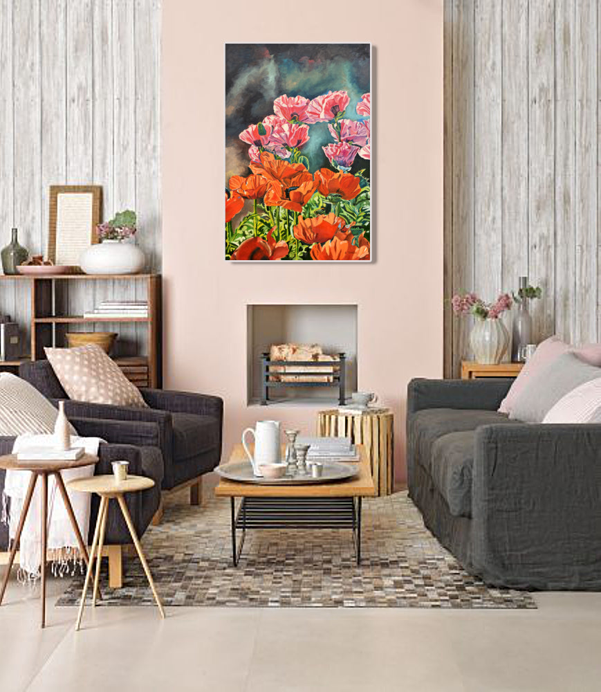"Poppy Garden" - 24x36" Original oil painting or signed edition Giclée