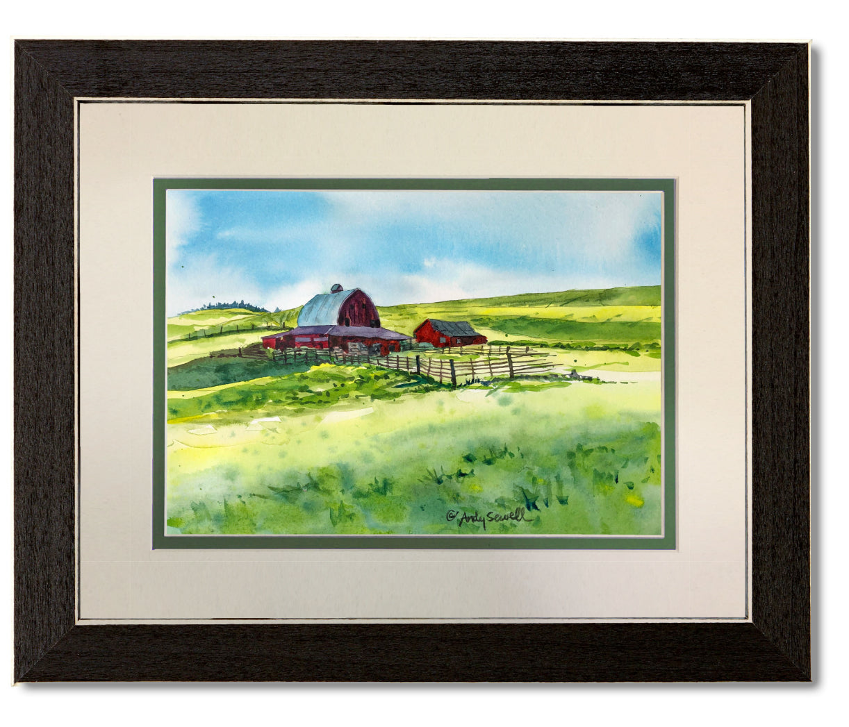 "palouse red barn" - 8"x11" Original watercolor or signed edition giclee art print from an original watercolor