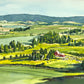 "Red Barn, Green Country" - 10"x14" Original watercolor, or framed in 14x18