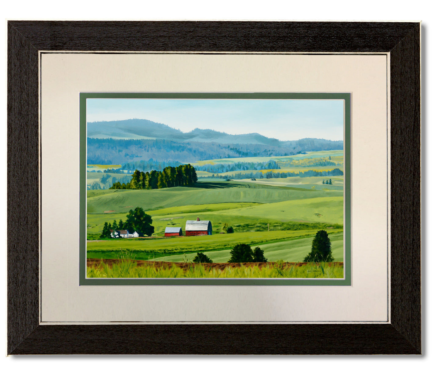 "Palouse Red and Green" 34x48- a giclee reprod. from oil painting of the Northwest Palouse country landscape