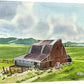 "Red Barn Red Truck Green Hills" - 7"x10" Original watercolor or signed edition giclee art print