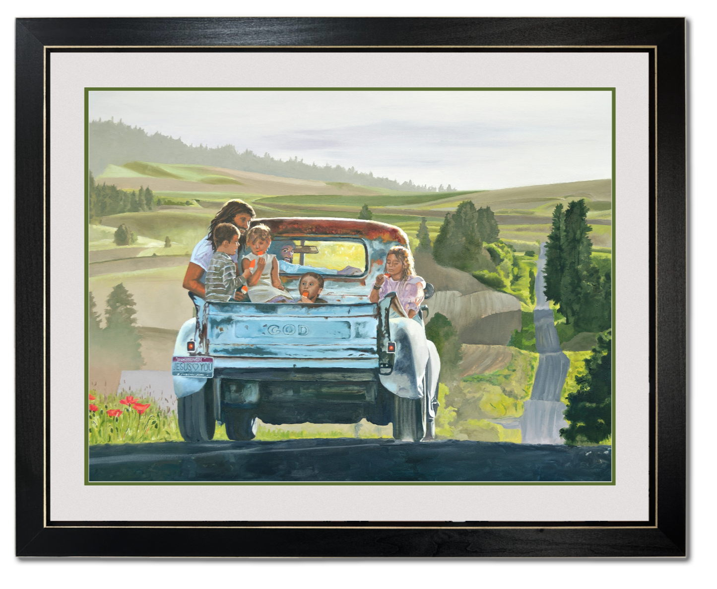 "Riding with Jesus" - Giclée art prints of Jesus with the kids.