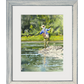 "River Dance" Vintage flyfisherman, Giclée reprod. from watercolor