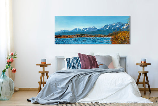 "Sawtooth Blues" - an Original Painting or signed edition art print capturing Idaho's awesome Sawtooth Mountains & Salmon River.