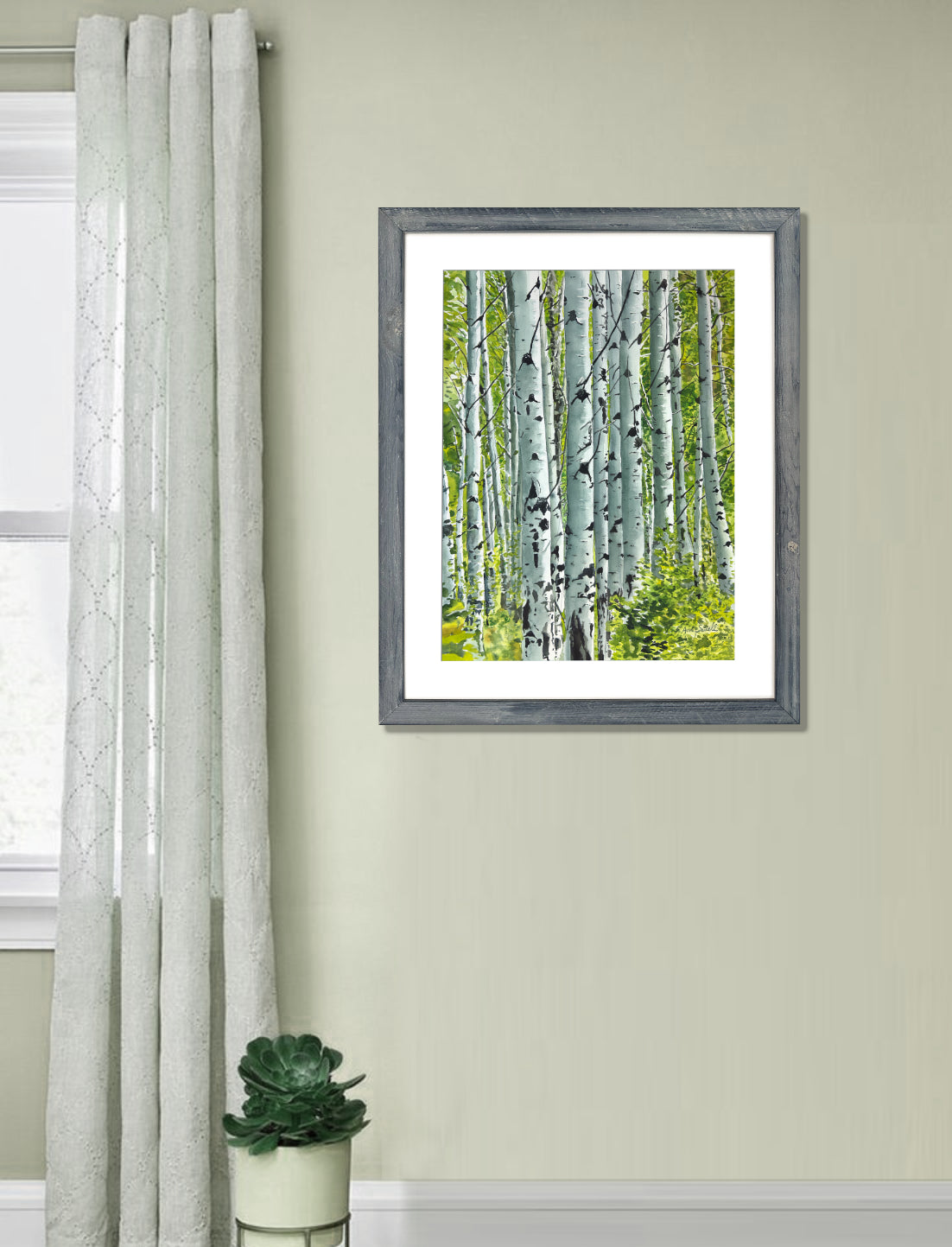 "Spring Aspens", - 18"x24" Original watercolor or Open ed. Giclée of Idaho's Aspen Trees in the Summer