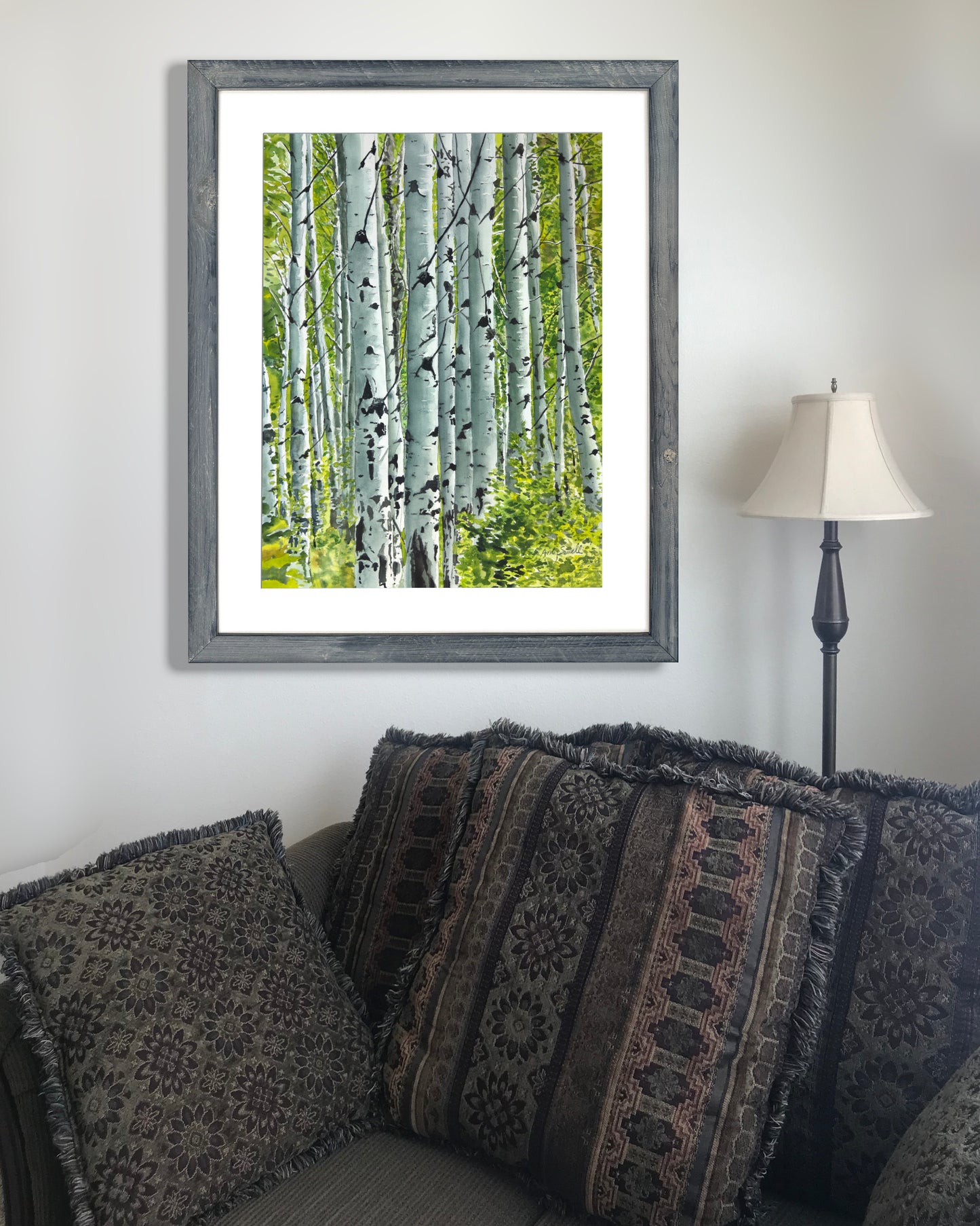 "Spring Aspens", - 18"x24" Original watercolor or Open ed. Giclée of Idaho's Aspen Trees in the Summer