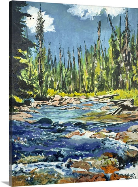 "Rushing Creek" 15"x20" - Original painting of Acrylic on Panel