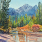 "Stanley Creek View" - 34"x46" a Signed Edition Watercolor Print of Idaho's fabulous Sawtooth Mountains at Stanley creek.
