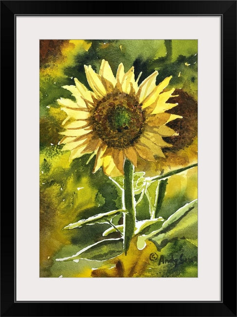 "Sunflower Sunshine" Original 7x10 or framed 11x14 watercolor or giclee print