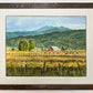 "Red Barn at Jughandle Mountain" - an Original 18x24 Watercolor or Open Edition Print