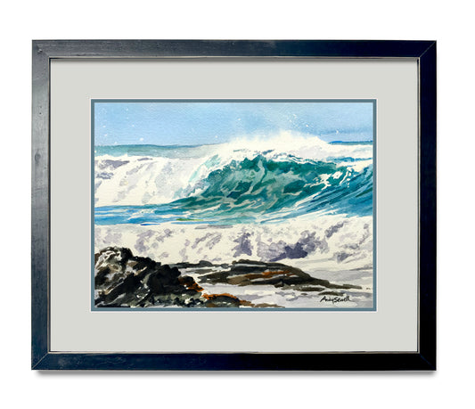 "Blue Wave Beauty" - 12"x18" a signed edition Giclee reprod. from watercolor