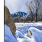 "Valley Winter Sun" - Ltd. edition Giclee reprod. from watercolor of Sun Valley's Bald Mtn.