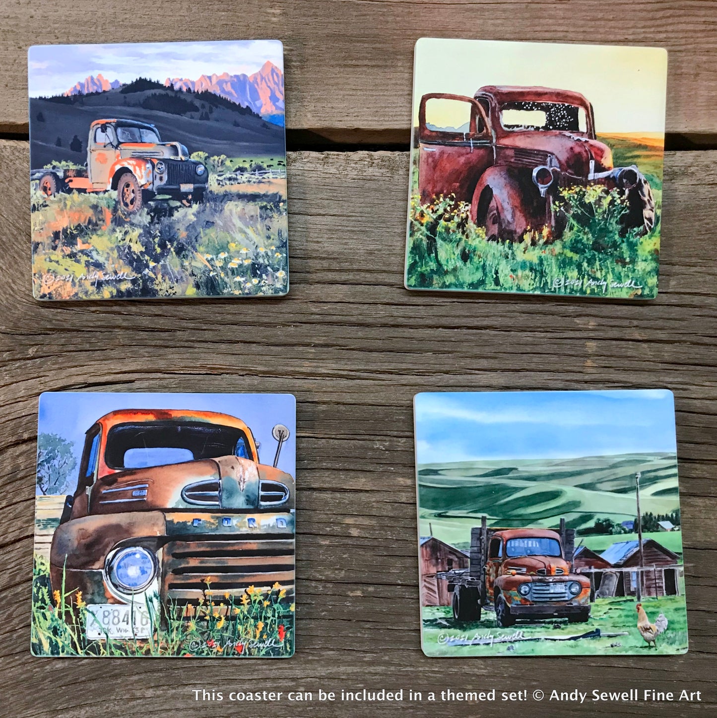 ASC361 “Ford in the Daisies“ ceramic coaster