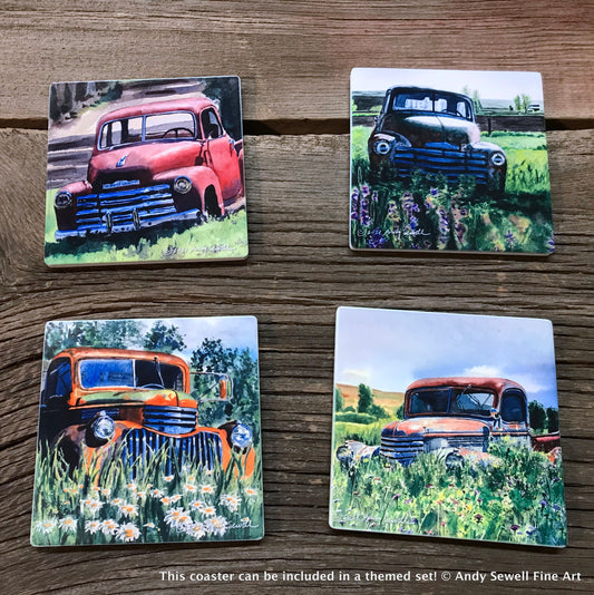 "Old Chevy Trucks" themed coaster sets: 2 options, see below.