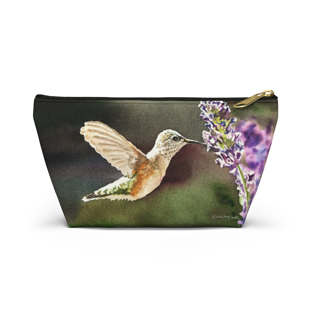 "Hummer at Lavender" Accessory Pouch w T-bottom