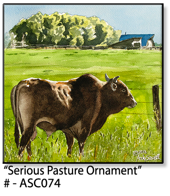 ASC074 "Serious Pasture Ornament" ceramic coaster