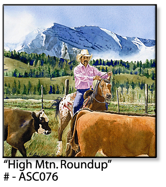 ASC076 "High Mtn. Roundup" ceramic coaster