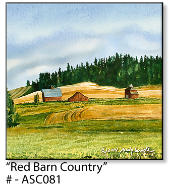 ASC081 "Red Barn Country" ceramic coaster