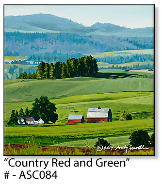 ASC084 "Country Red and Green" ceramic coaster