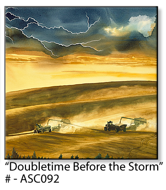 "Doubletime Before the Storm" - a ltd. edition Giclee reprod. from a watercolor of the palouse country