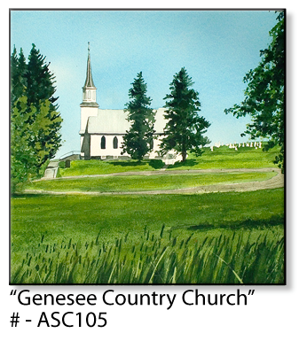 ASC105 "Genesee Country Church" ceramic coaster
