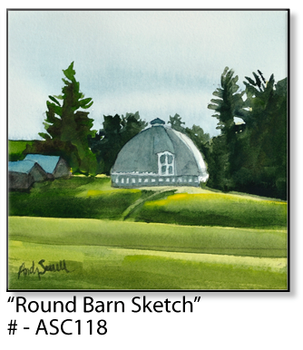 ASC118 "Round Barn Sketch" ceramic coaster