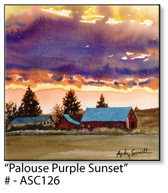 ASC126 "Palouse Purple Sunset" ceramic coaster