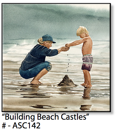 ASC142 "Building Beach Castles" ceramic coaster