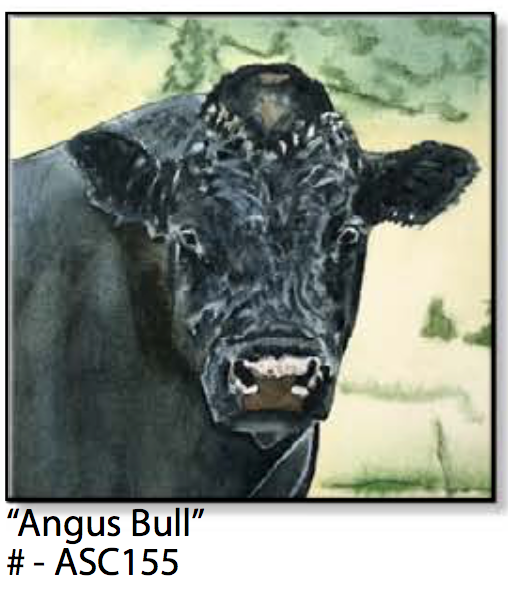 ASC155 "Angus Bull" ceramic coaster