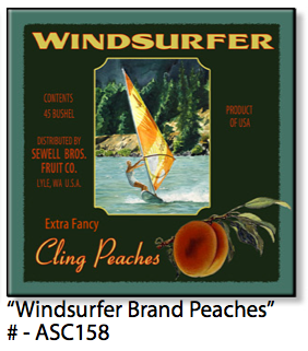 ASC158 "Windsurfer Brand Peaches" ceramic coaster