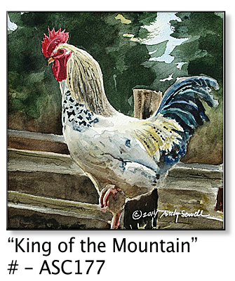 ASC177 "King of the Mountain" Chicken ceramic coaster